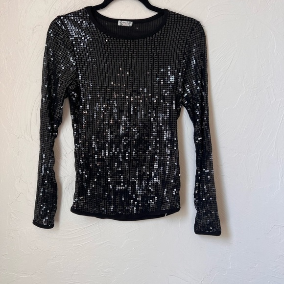 Free People Diamond Eyes sheer sequin top size S - Picture 2 of 6